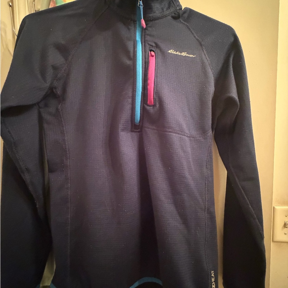 Eddie Bauer Dark Knit with Burgundy Trim